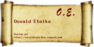 Osvald Etelka névjegykártya